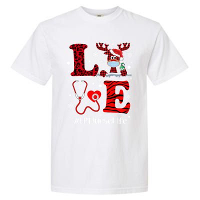 Ph Love Plaid Leopard Christmas Er Nurse Reindeer Great Gift Garment-Dyed Heavyweight T-Shirt