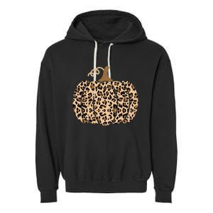 Pumpkin Leopard Print For Women N Fall Garment-Dyed Fleece Hoodie