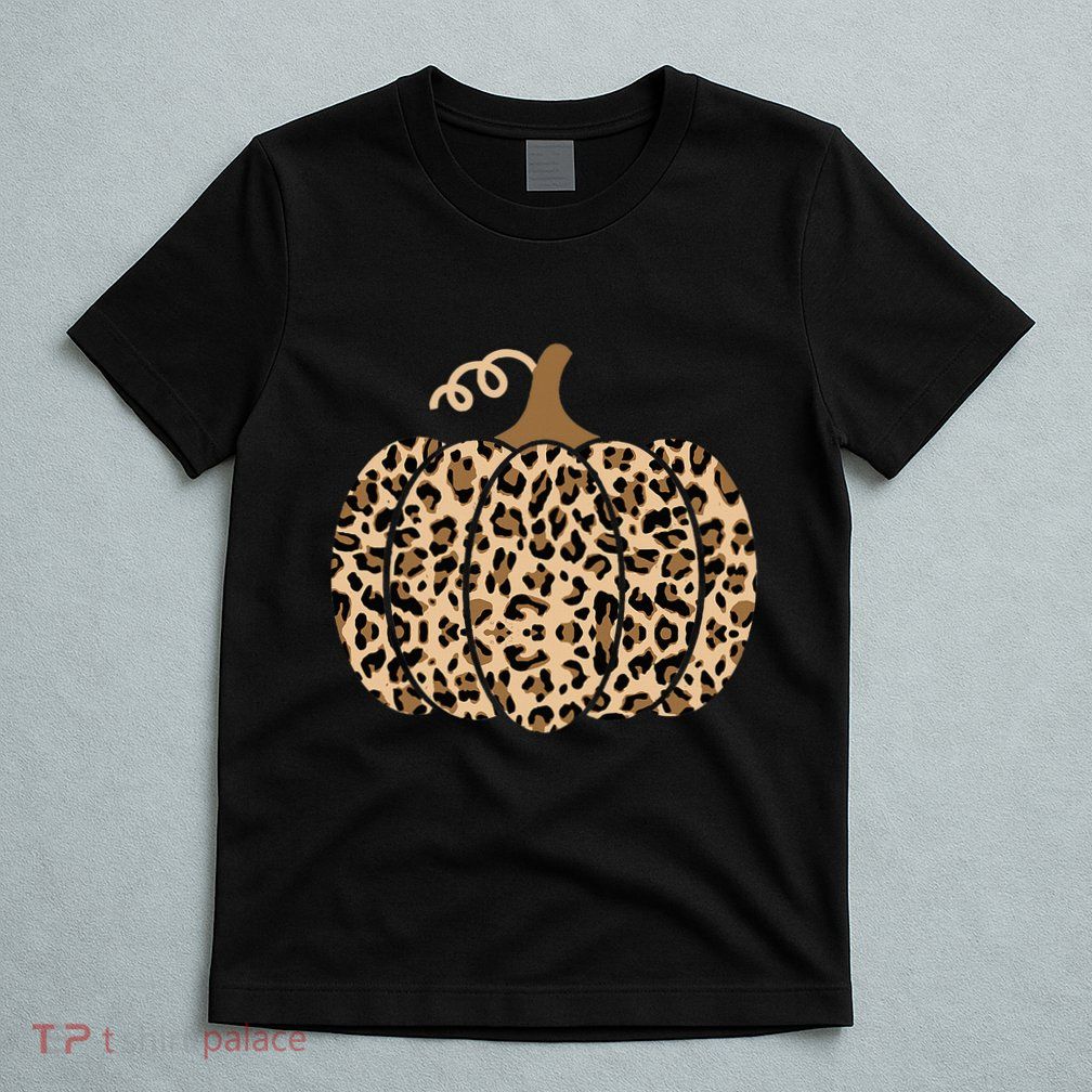 Pumpkin Leopard Print For Women N Fall T-Shirt