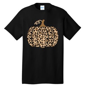 Pumpkin Leopard Print For Women N Fall Tall T-Shirt