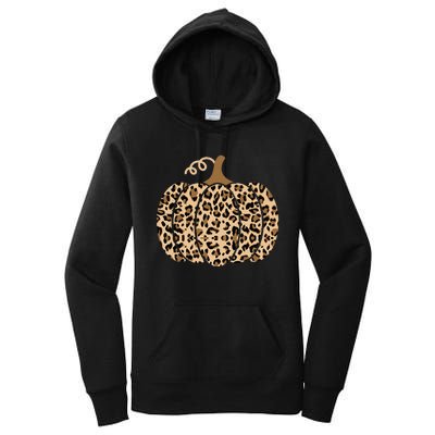 Pumpkin Leopard Print For Women N Fall Women's Pullover Hoodie