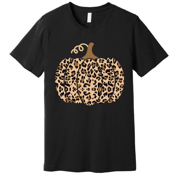 Pumpkin Leopard Print For Women N Fall Premium T-Shirt