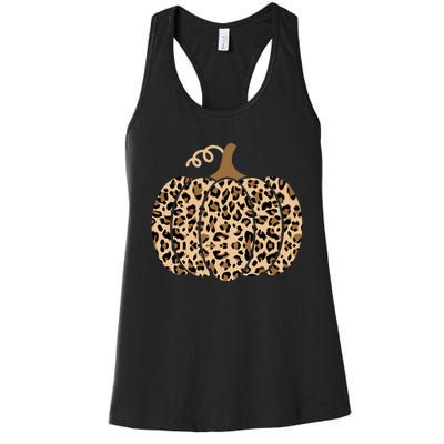 Pumpkin Leopard Print For Women N Fall Women's Racerback Tank