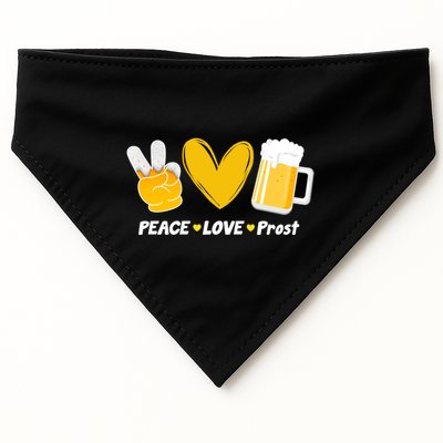 Peace Love Prost Beer Oktoberfest USA-Made Doggie Bandana