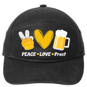 Peace Love Prost Beer Oktoberfest 7-Panel Snapback Hat