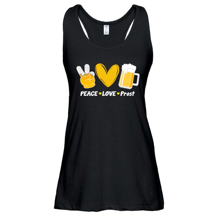 Peace Love Prost Beer Oktoberfest Ladies Essential Flowy Tank