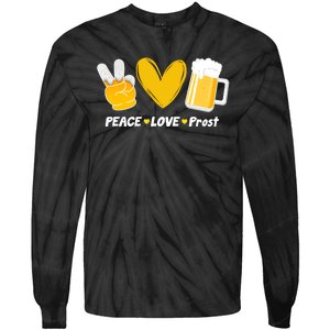 Peace Love Prost Beer Oktoberfest Tie-Dye Long Sleeve Shirt