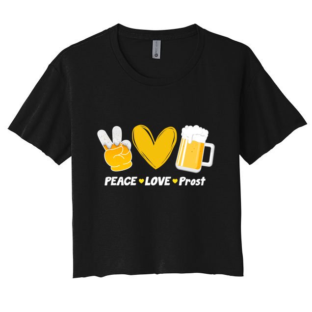 Peace Love Prost Beer Oktoberfest Crop Top