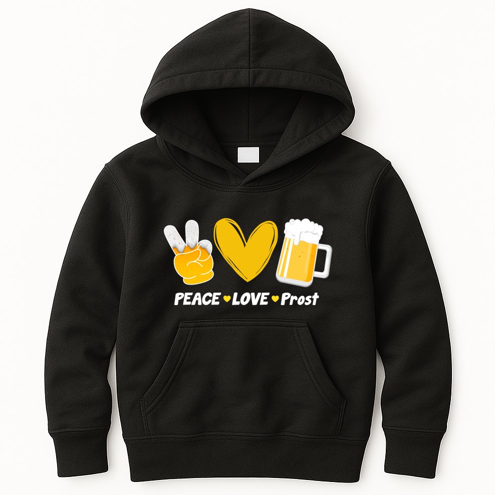 Peace Love Prost Beer Oktoberfest Kids Hoodie