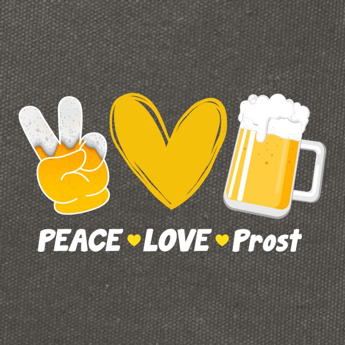 Peace Love Prost Beer Oktoberfest Cotton Canvas Backpack