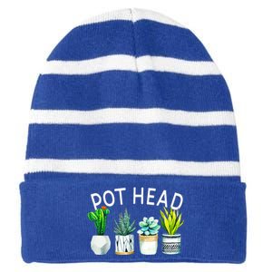 Pothead Love Plant Gardener Pothead Succulent Striped Beanie with Solid Band