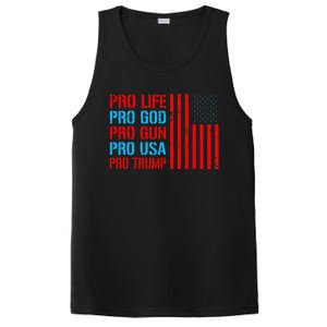 Pro Life Pro God Pro Gun Pro Usa Pro Trump Donald Trump PosiCharge Competitor Tank