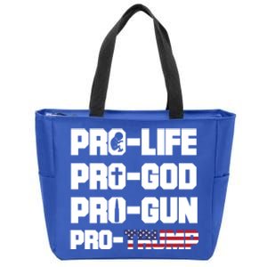 Pro Life Pro God Pro Gun Pro Trump 2020 Conservative Funny Gift Zip Tote Bag