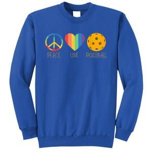 Peace Love Pickleball Funny Pickleball Paddle Player Sweatshirt