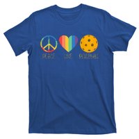 Peace Love Pickleball Funny Pickleball Paddle Player T-Shirt