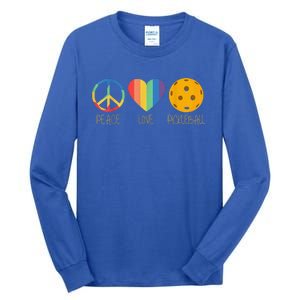 Peace Love Pickleball Funny Pickleball Paddle Player Tall Long Sleeve T-Shirt