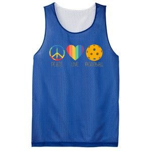 Peace Love Pickleball Funny Pickleball Paddle Player Mesh Reversible Basketball Jersey Tank