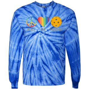 Peace Love Pickleball Funny Pickleball Paddle Player Tie-Dye Long Sleeve Shirt