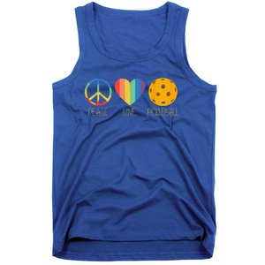 Peace Love Pickleball Funny Pickleball Paddle Player Tank Top