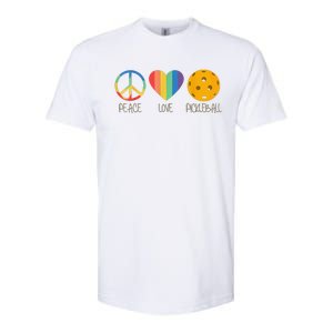 Peace Love Pickleball Funny Pickleball Paddle Player Softstyle CVC T-Shirt