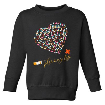 Pharmacy Life Pharmacist Heart Happy Valentine's Day Outfits Toddler Sweatshirt