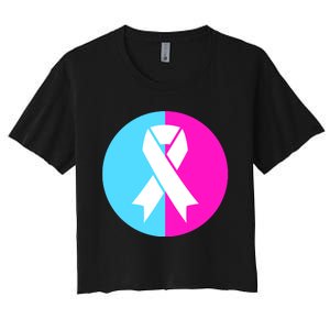 Pro Life Pregnancy Infant Loss Awareness Protect Life Anti Abortion Women's Crop Top Tee