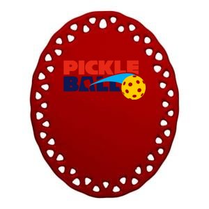 Pickleball League Ceramic Oval Ornament