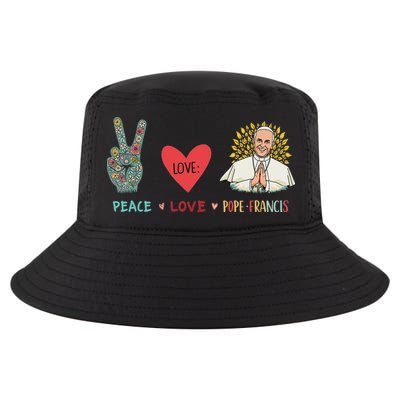 Peace Love Pope Francis Catholic Faith Design Cool Comfort Performance Bucket Hat