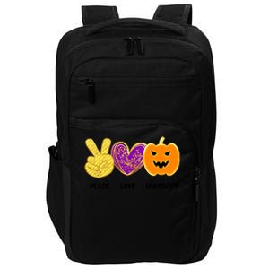 Peace Love Pumpkin Funny Halloween Peace Sign Cute Gift Impact Tech Backpack