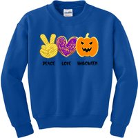 Peace Love Pumpkin Funny Halloween Peace Sign Cute Gift Kids Sweatshirt