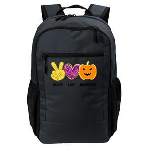 Peace Love Pumpkin Funny Halloween Peace Sign Cute Gift Daily Commute Backpack