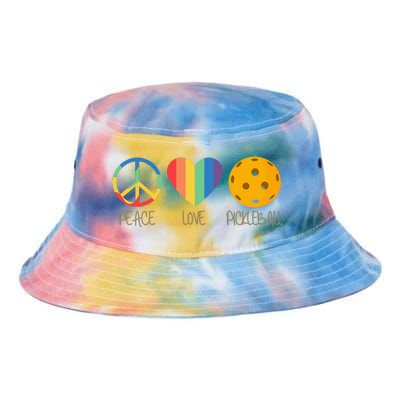 Peace Love Pickleball funny sport lovers Tie Dye Newport Bucket Hat