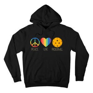 Peace Love Pickleball funny sport lovers Tall Hoodie