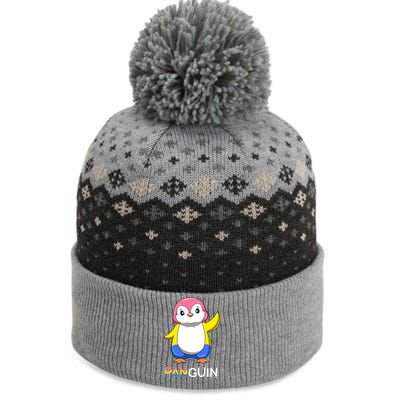 Pansexual Lgbtq Penguin A Colorful Pansexual Animal Gift The Baniff Cuffed Pom Beanie