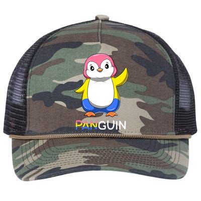 Pansexual Lgbtq Penguin A Colorful Pansexual Animal Gift Retro Rope Trucker Hat Cap