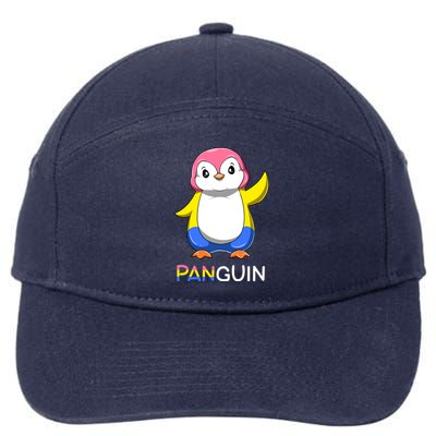 Pansexual Lgbtq Penguin A Colorful Pansexual Animal Gift 7-Panel Snapback Hat