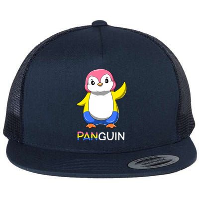 Pansexual Lgbtq Penguin A Colorful Pansexual Animal Gift Flat Bill Trucker Hat