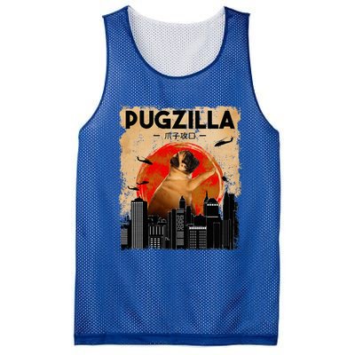 Pug Lover Pugzilla Funny Pug Funny Dog Pug Art Pug  Mesh Reversible Basketball Jersey Tank