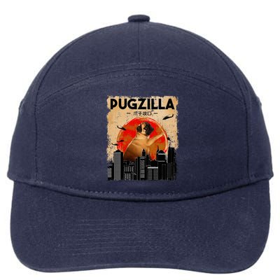 Pug Lover Pugzilla Funny Pug Funny Dog Pug Art Pug  7-Panel Snapback Hat