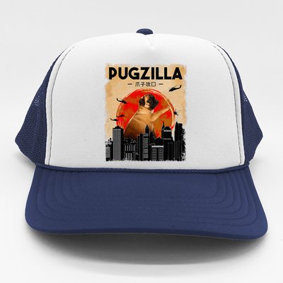 Pug Lover Pugzilla Funny Pug Funny Dog Pug Art Pug  Trucker Hat