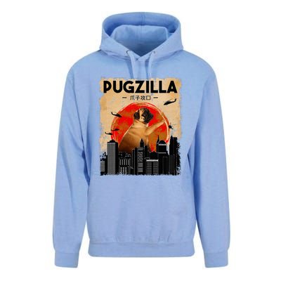 Pug Lover Pugzilla Funny Pug Funny Dog Pug Art Pug  Unisex Surf Hoodie