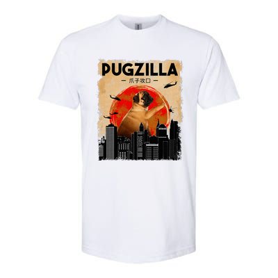 Pug Lover Pugzilla Funny Pug Funny Dog Pug Art Pug  Softstyle® CVC T-Shirt