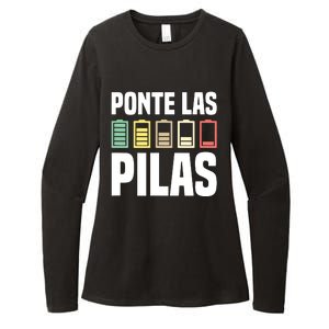 Ponte Las Pilas Funny Motivational Spanish Chistosa Mexico Womens CVC Long Sleeve Shirt