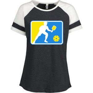 Pickleball Logo Enza Ladies Jersey Colorblock Tee