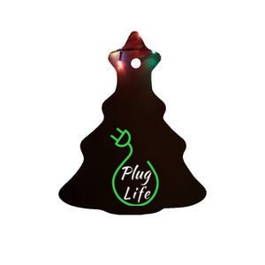 Plug Life, Proud S EV Owner, Drive EVs Funny Electric Car Ceramic Tree Ornament