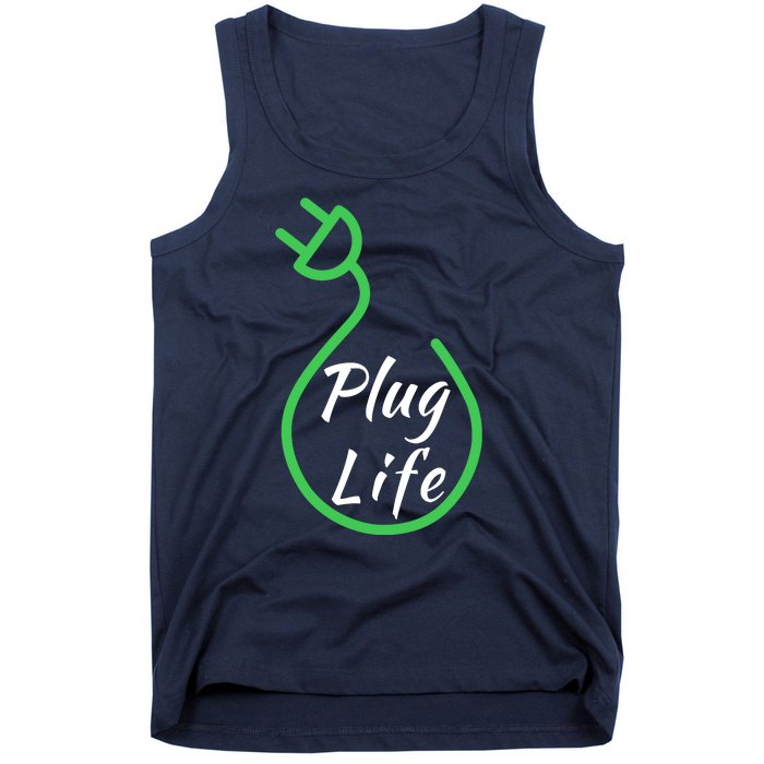 Plug Life, Proud S EV Owner, Drive EVs Funny Electric Car Tank Top