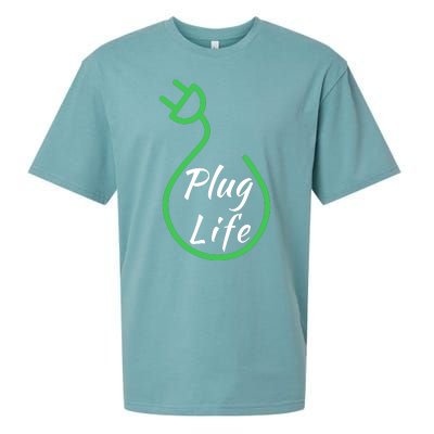 Plug Life, Proud S EV Owner, Drive EVs Funny Electric Car Sueded Cloud Jersey T-Shirt