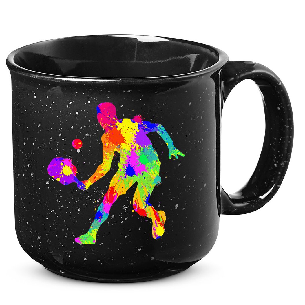 Pickleball Ladies Peace Love Pickleball Tie Dye 15oz Campfire Ceramic Mug
