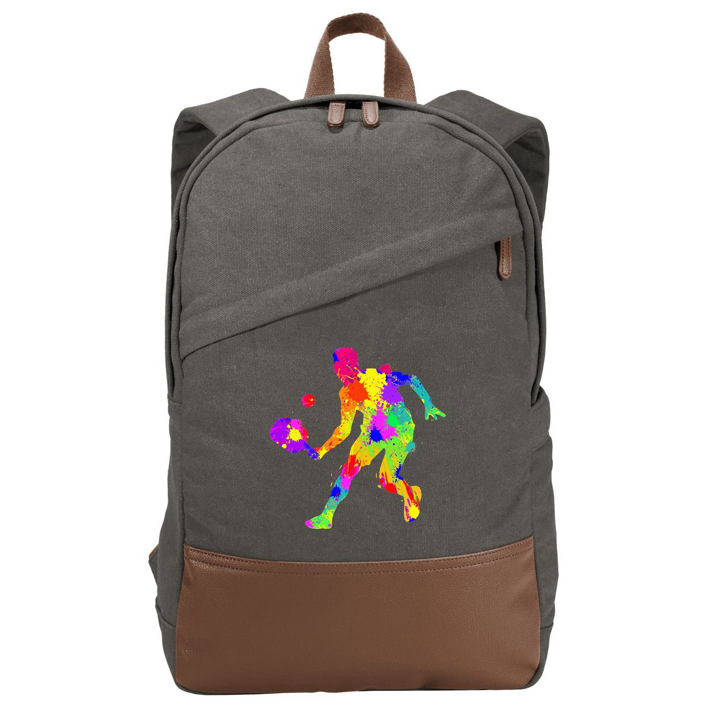 Pickleball Ladies Peace Love Pickleball Tie Dye Cotton Canvas Backpack