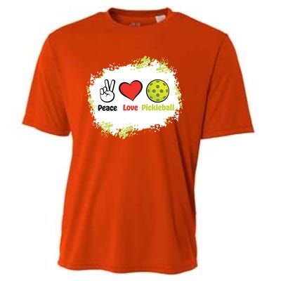 Peace Love Pickleball Funny Pickleball Gift Cooling Performance Crew T-Shirt